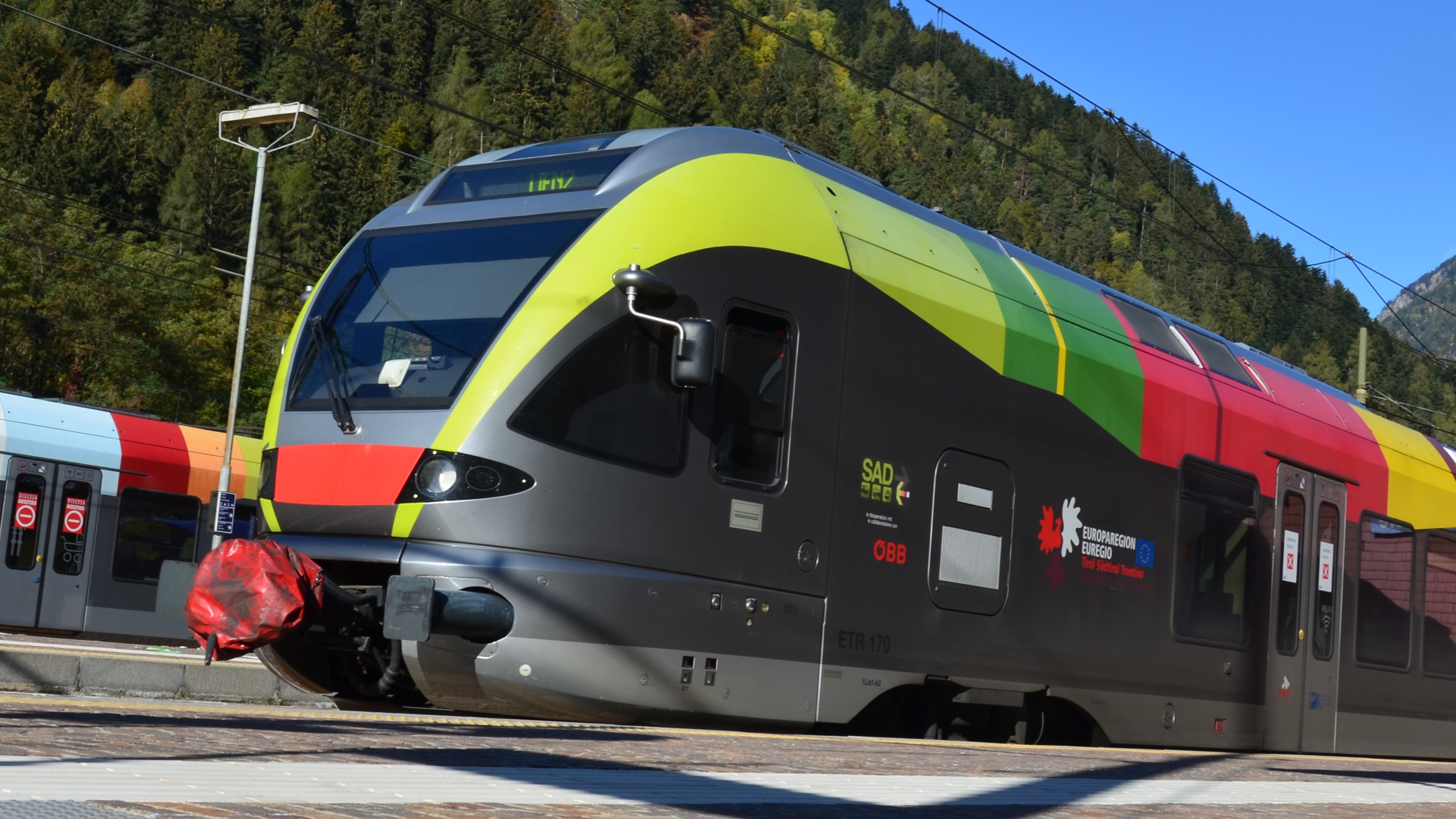 A train in the Val Pusteria/Pustertal valley